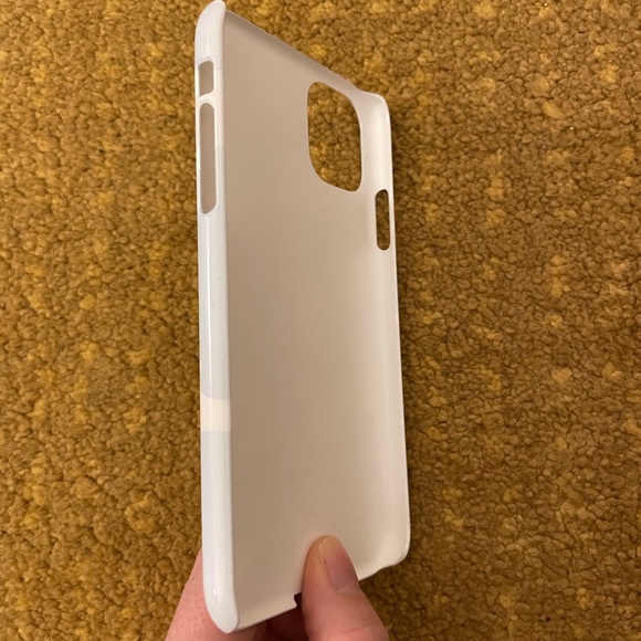 Society6 Large Baby Blue Retro Flowers White Background iPhone 11 Case - Picture 3 of 3